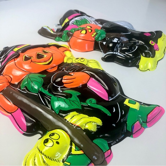 Vintage 80s Halloween Decorations - Molded Plastic Pumpkinhead & Witch Bundle - Picture 5 of 5